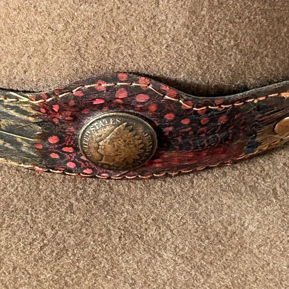 Golden Gate Hat Company Desperado Cowboy Wool Hat Small Made in USA Coin Feather